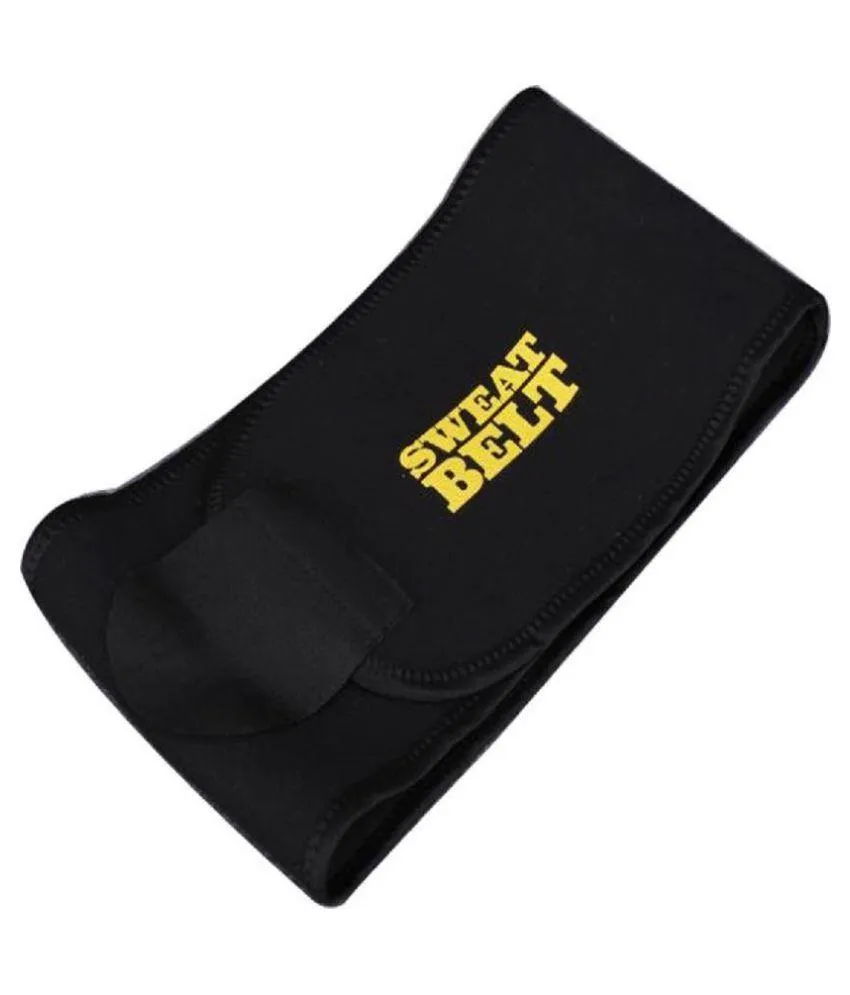 Sweat Belt Waist Trimmer Sweating Belt Helps in Slimming (Black) Free Size, Pack of 2
