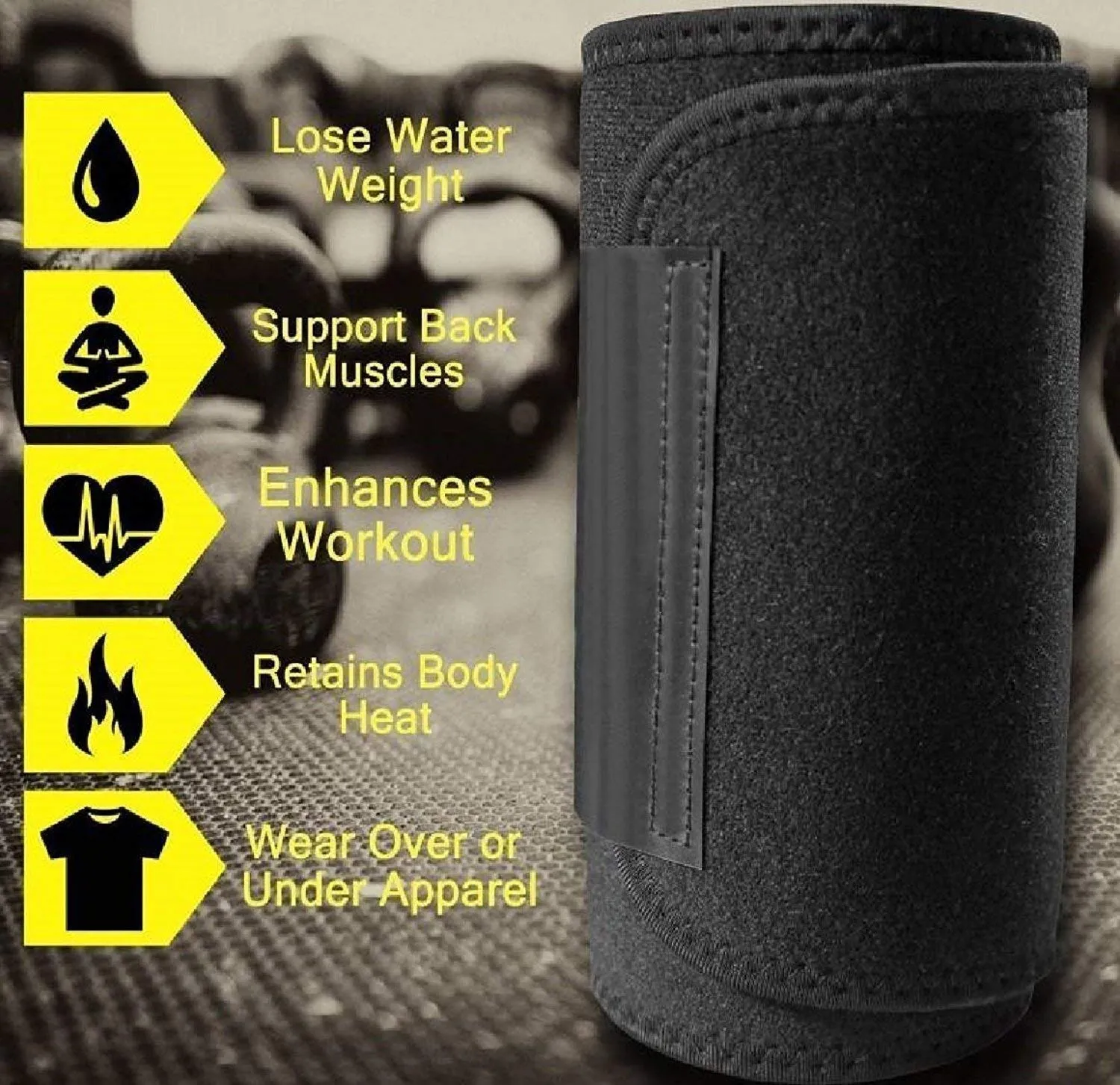 Sweat Belt Waist Trimmer Sweating Belt Helps in Slimming (Black) Free Size, Pack of 2