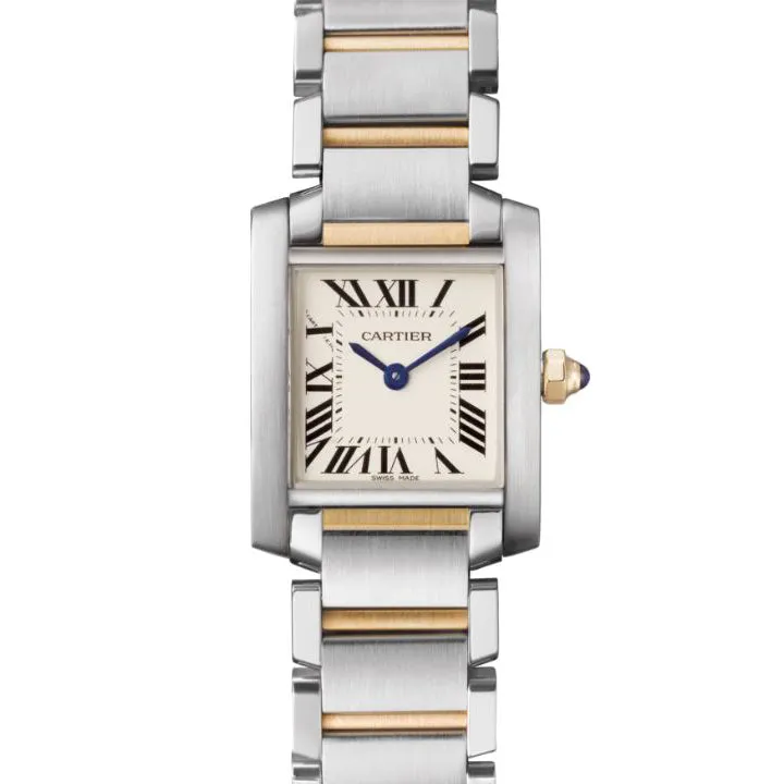 Tank Française Small Steel and Yellow Gold Watch