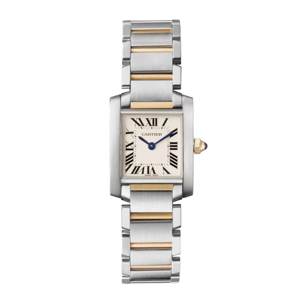 Tank Française Small Steel and Yellow Gold Watch