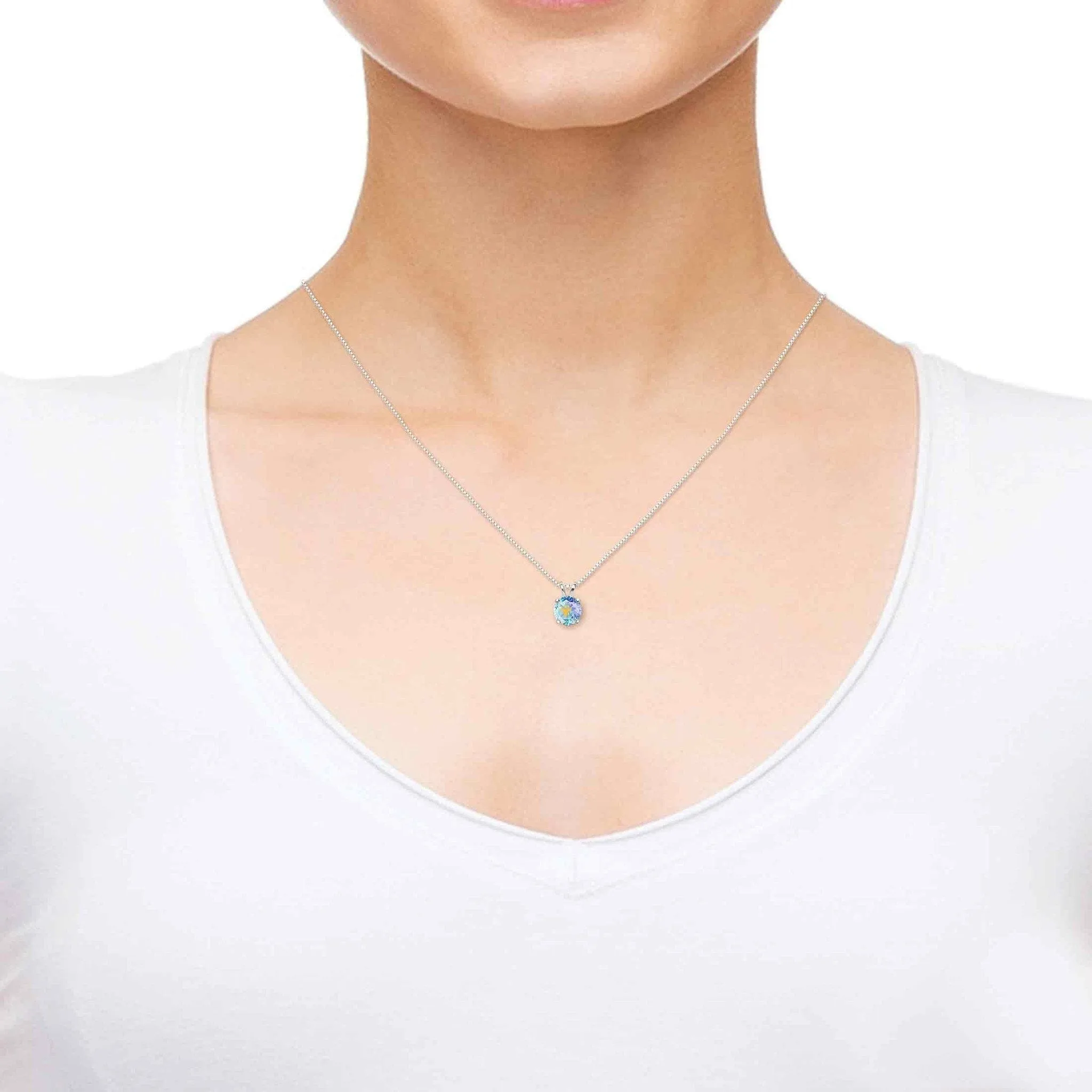 Taurus Sign, 14k White Gold Necklace, Swarovski