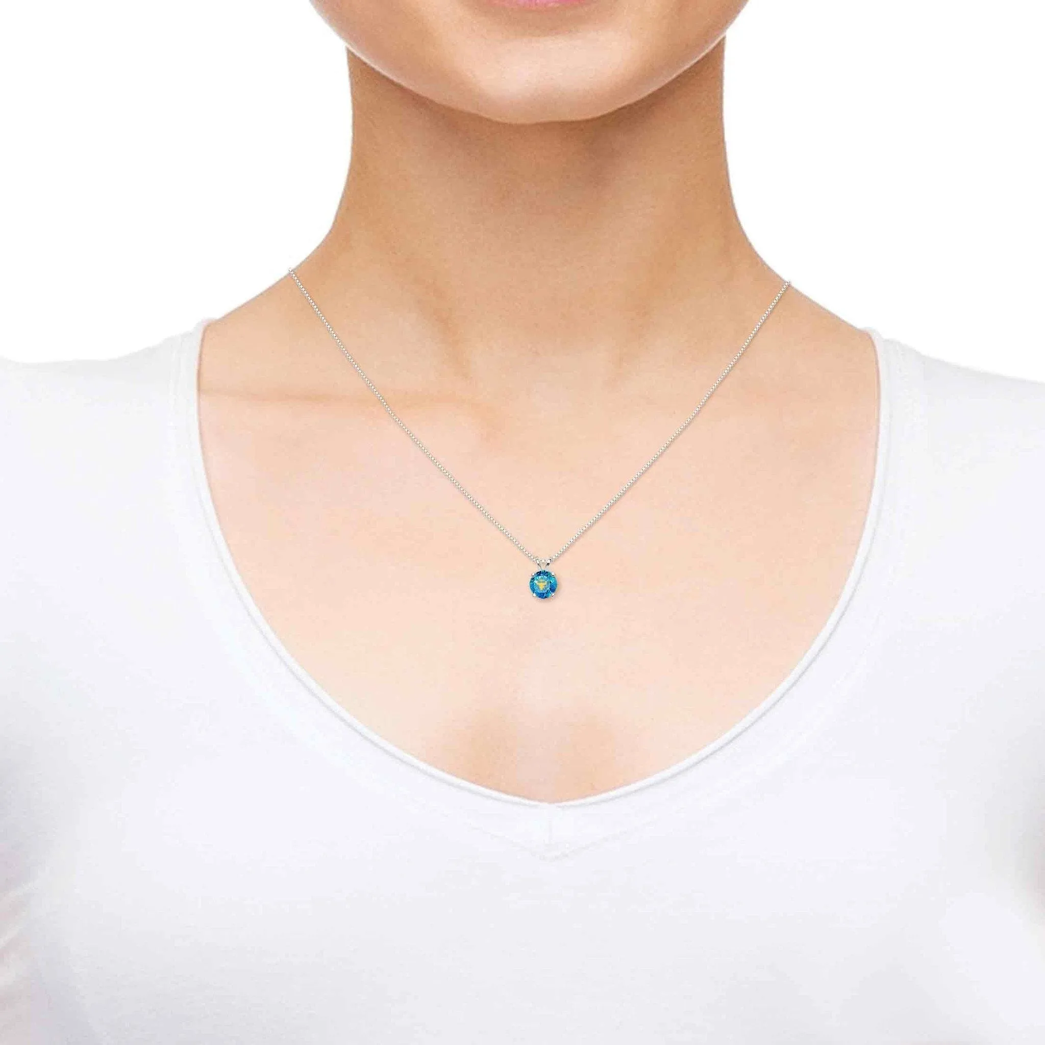 Taurus Sign, 14k White Gold Necklace, Swarovski