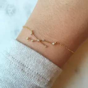 Taurus, Taurus Bracelet, Taurus Jewelry, Zodiac Sign Bracelet, Wanderlust Gift, Gold Zodiac Bracelet, Constellation, Dainty Bracelet