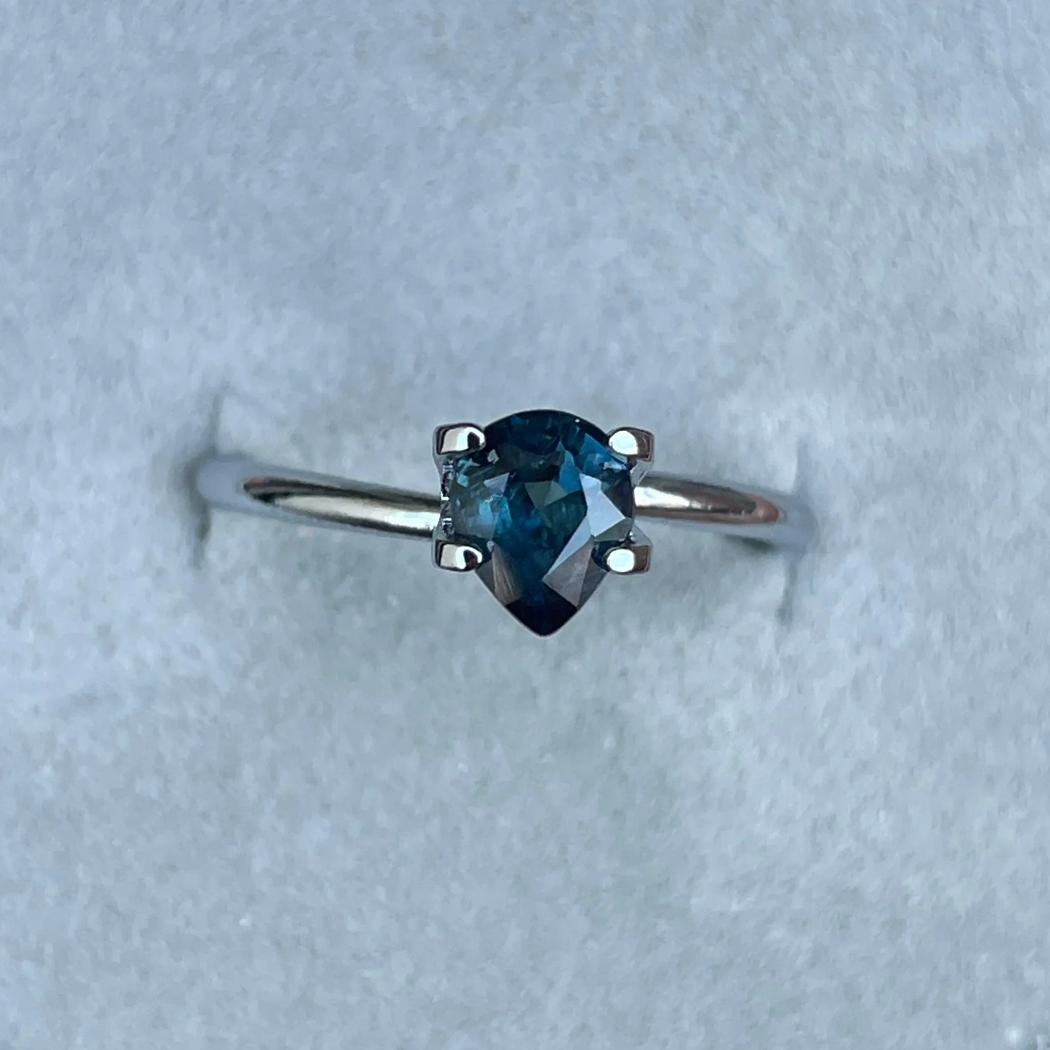 Teal Blue Sapphire 1.10 Cts, heated Sapphire Engagement Ring, Blue Green Sapphire Ring, Natural Teal Sapphire Ring,