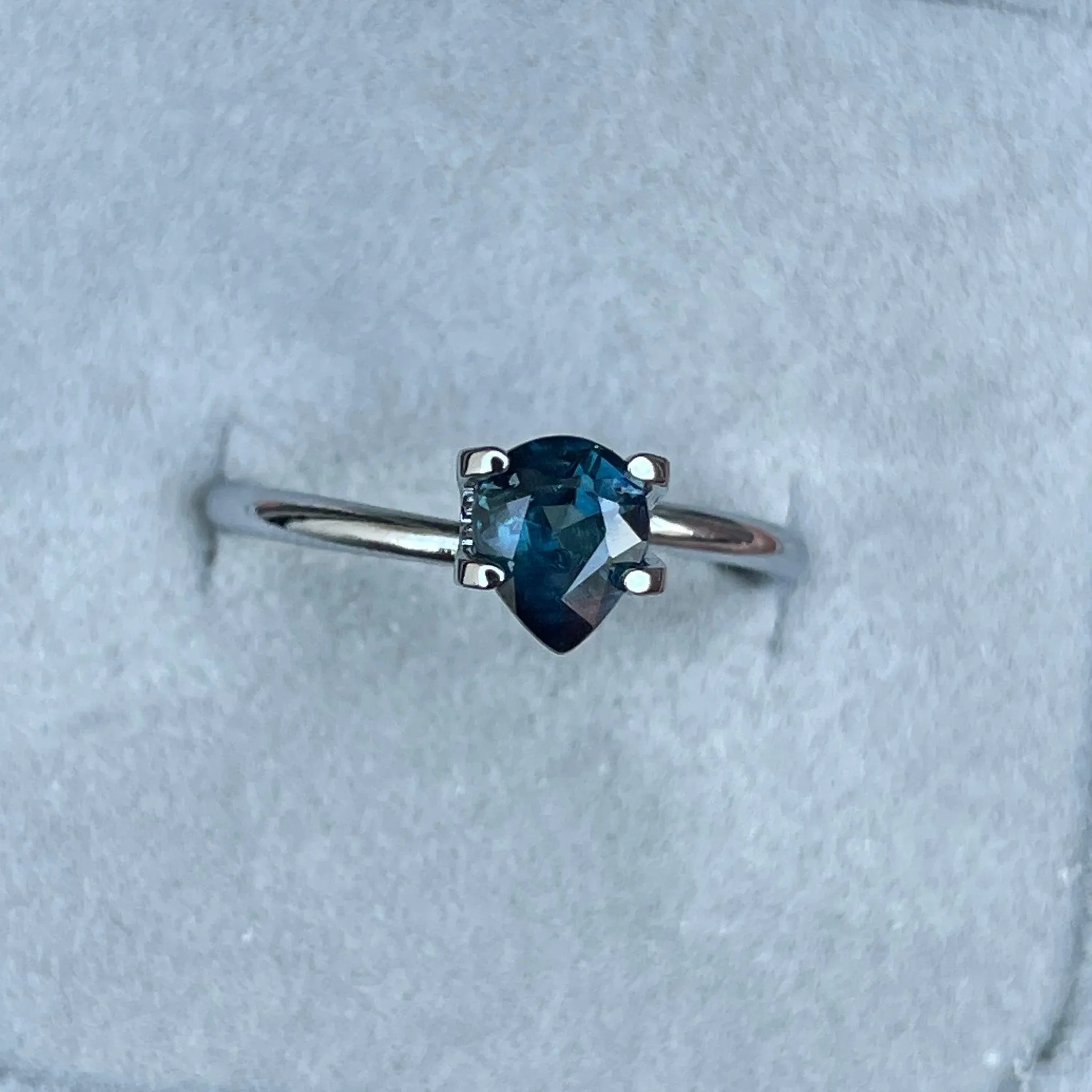 Teal Blue Sapphire 1.10 Cts, heated Sapphire Engagement Ring, Blue Green Sapphire Ring, Natural Teal Sapphire Ring,