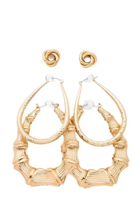 TEEK - Mix Bamboo Hoop Earrings Set