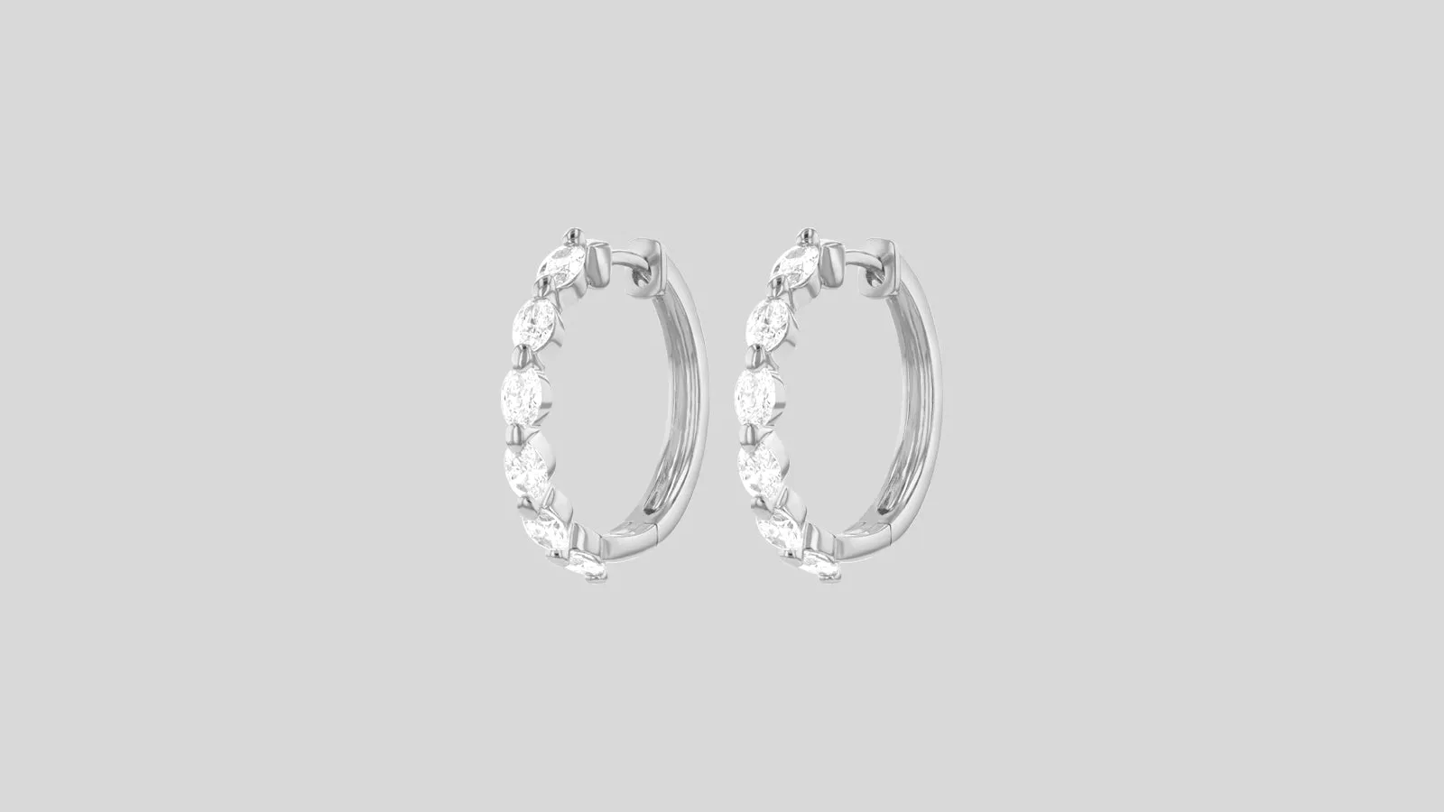 The Lab Grown Oval Cut Multiple Diamond Hoops