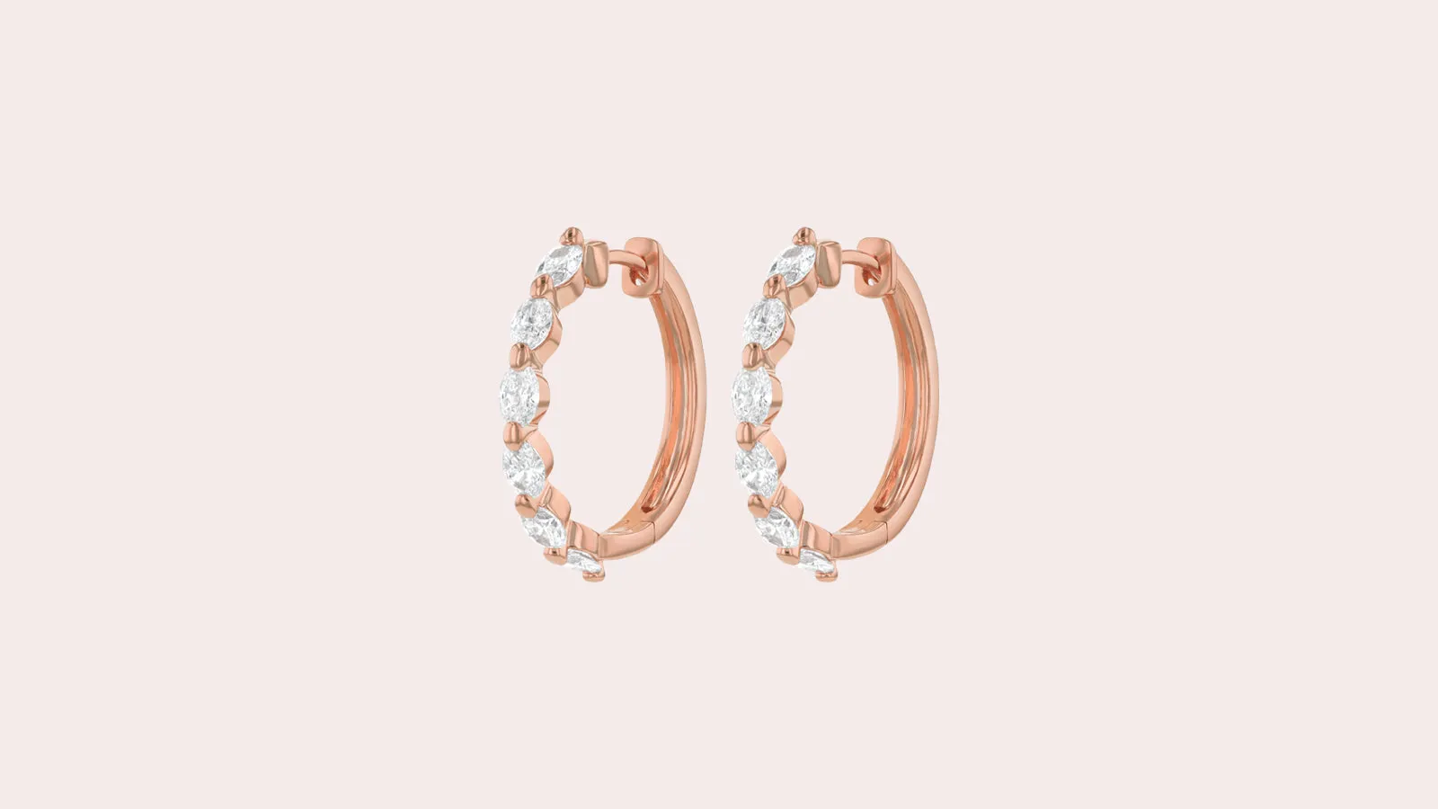 The Lab Grown Oval Cut Multiple Diamond Hoops