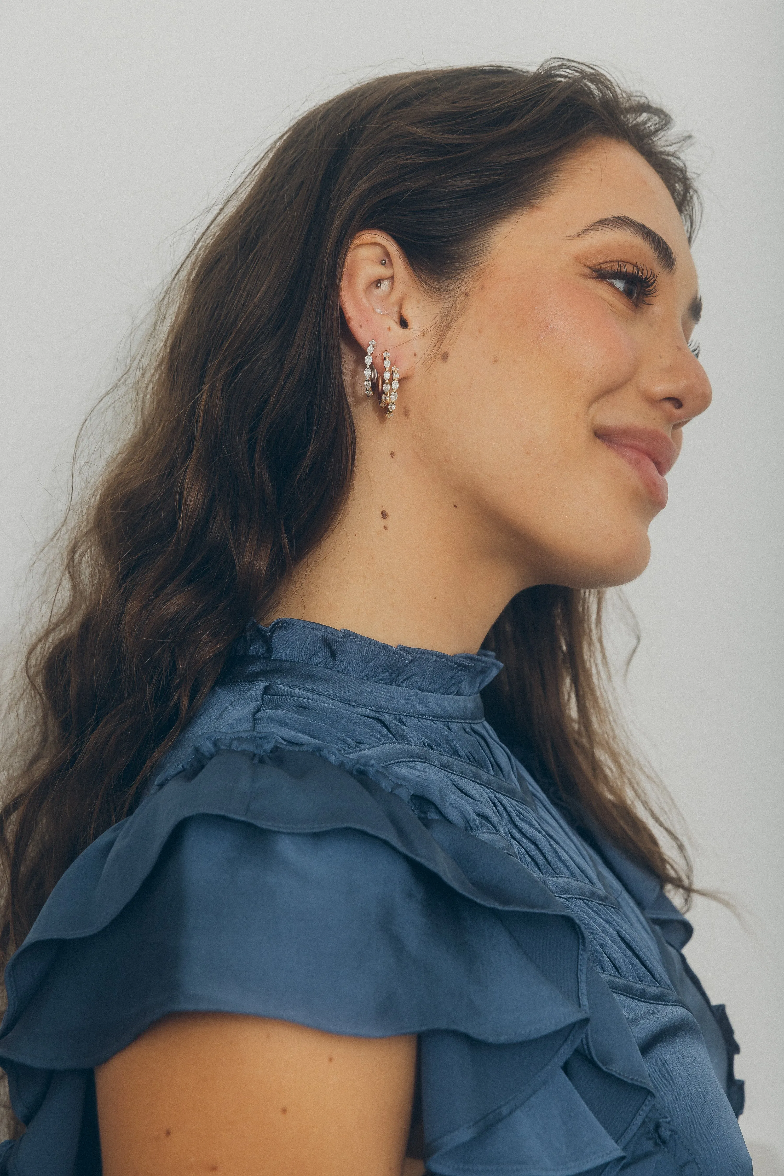 The Lab Grown Oval Cut Multiple Diamond Hoops