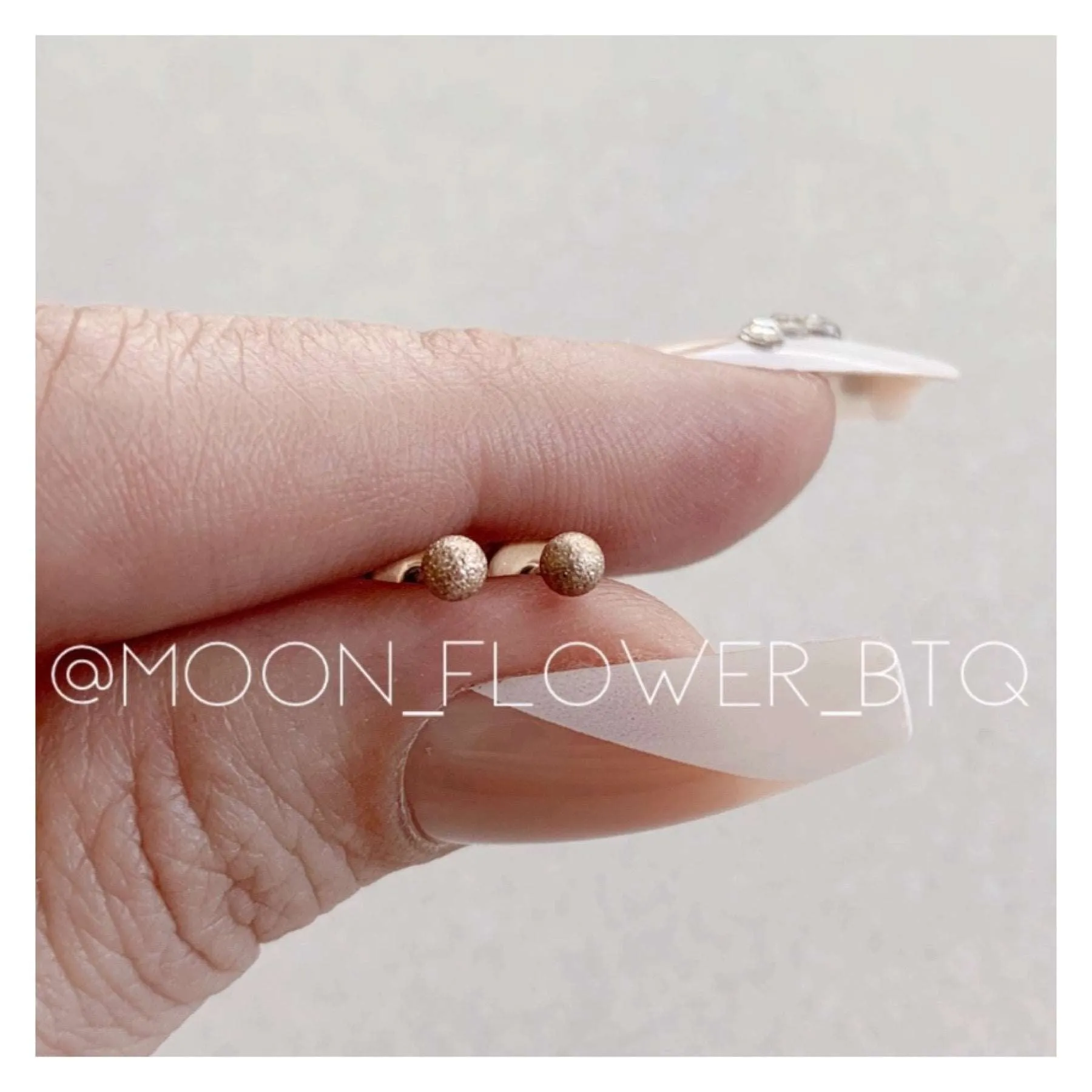 Tiny Rose Gold Textured Ball Flat Back Earrings