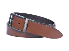 Top Notch Leather Belt for Men Colour - Brown / Tan Reversible Italian Belt (SKU TP0031)