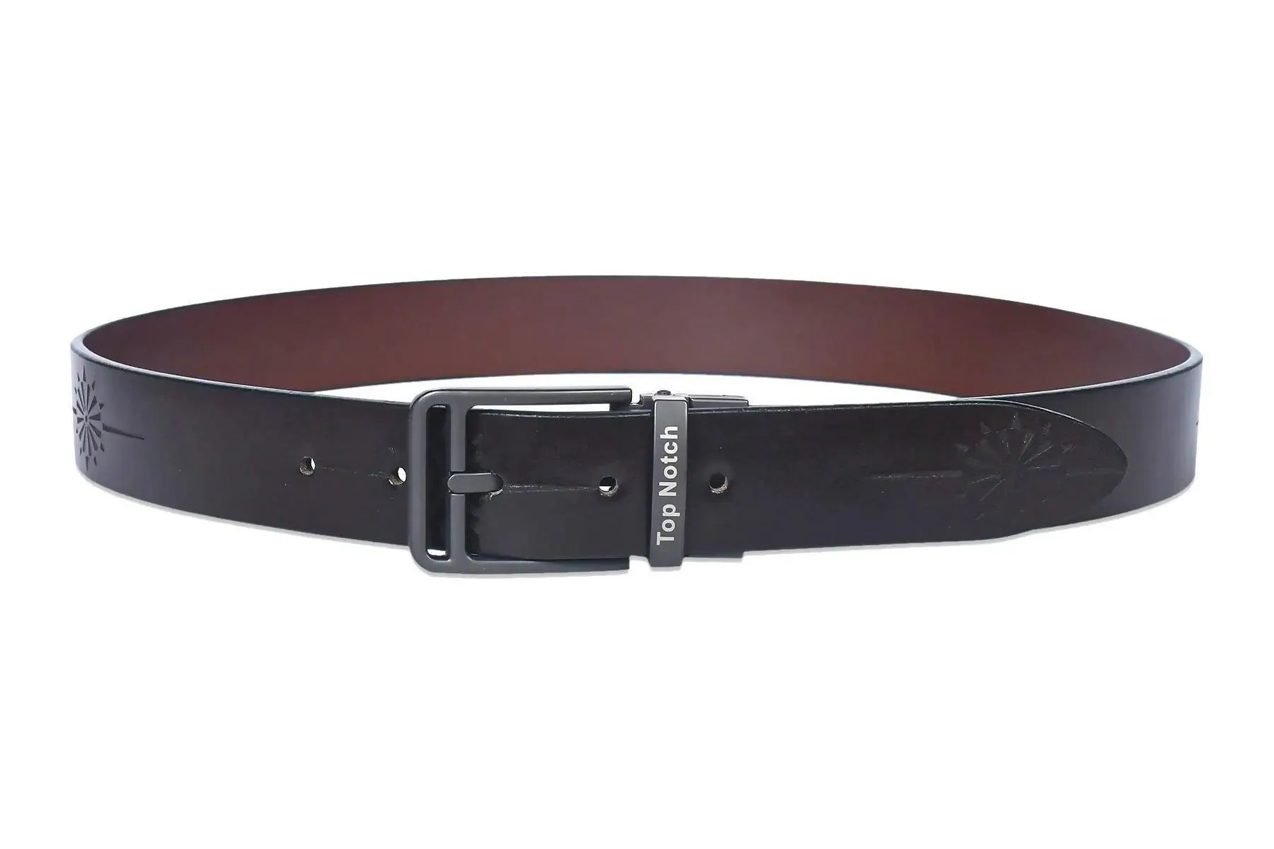 Top Notch Leather Belt for Men Colour - Brown / Tan Reversible Italian Belt (SKU TP0031)