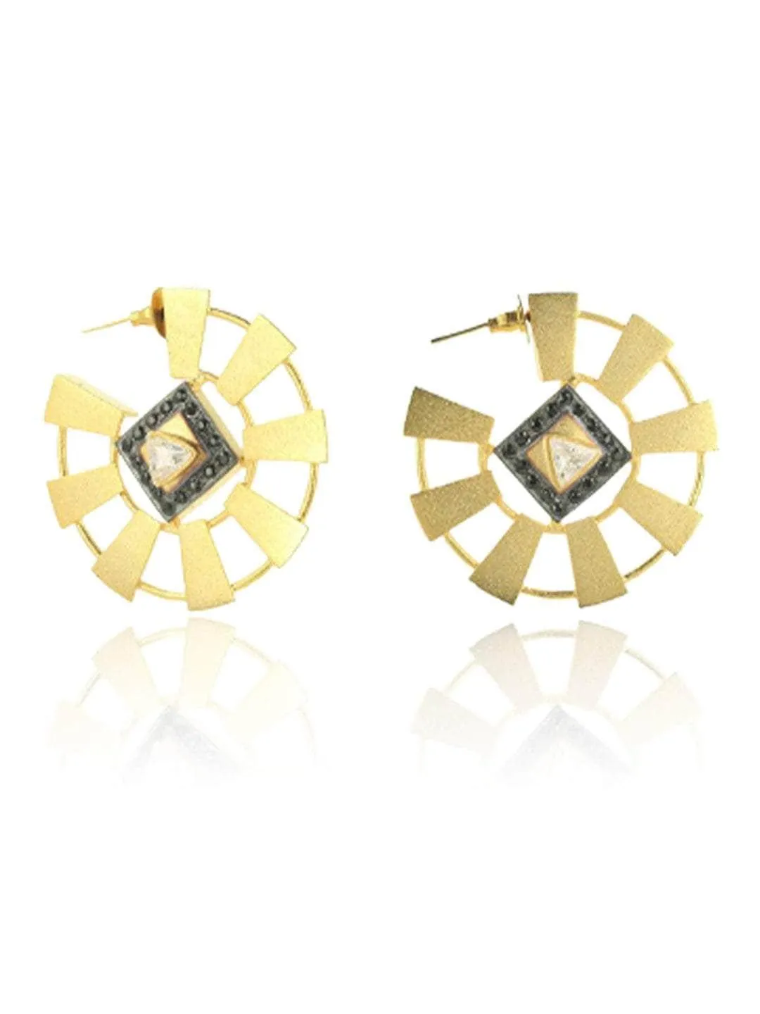 Two Toned Geometric Tribal Hoops