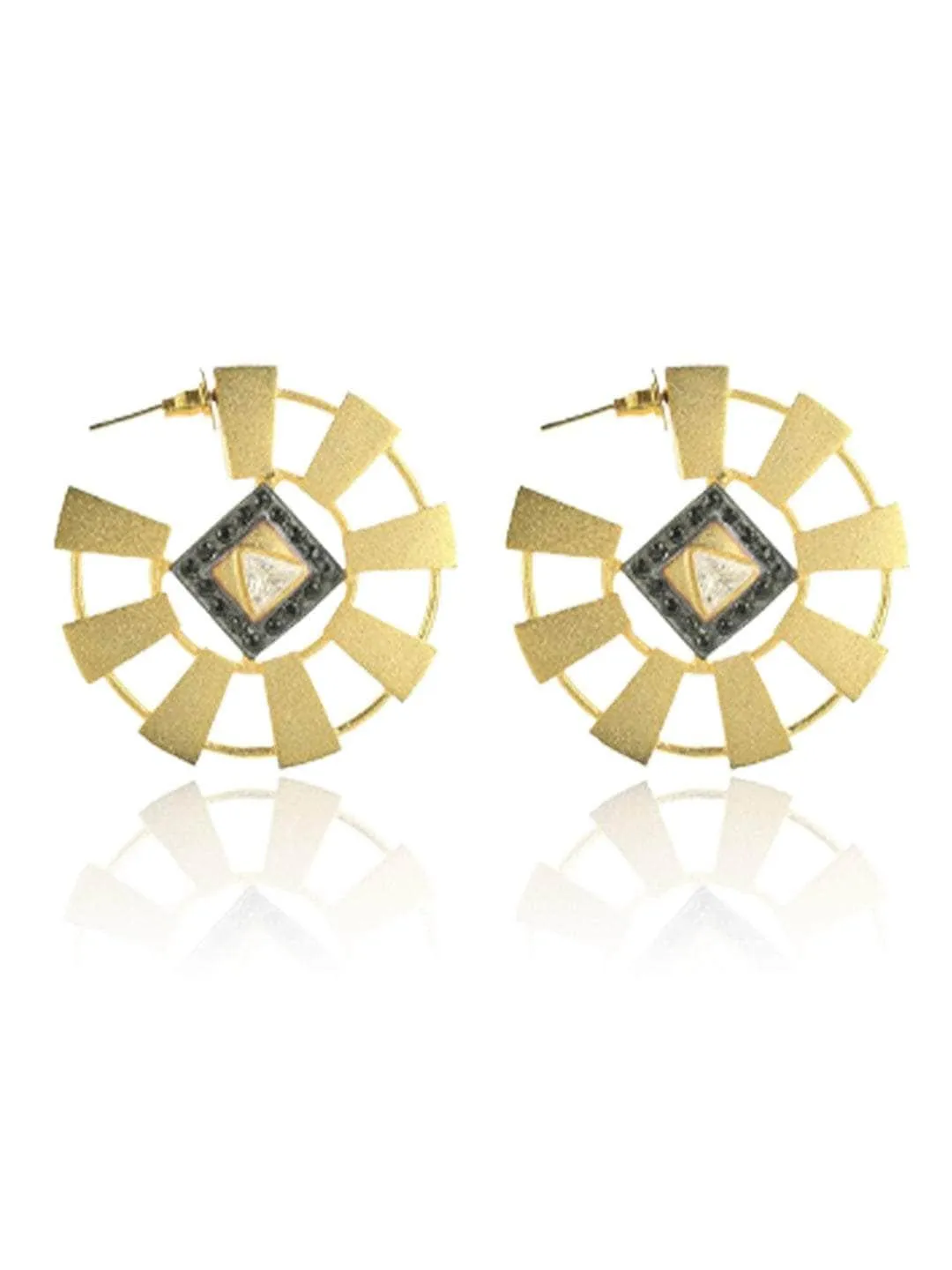 Two Toned Geometric Tribal Hoops