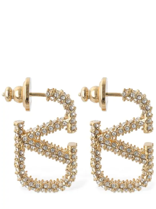 Valentino Garavani   2.5cm Crystal V logo signature earrings 
