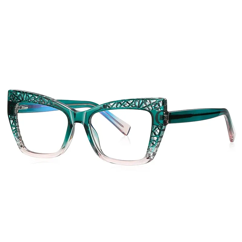 Vicky Womens Full Rim Square Cat Eye Plastic Reading Glasses Pfd2184