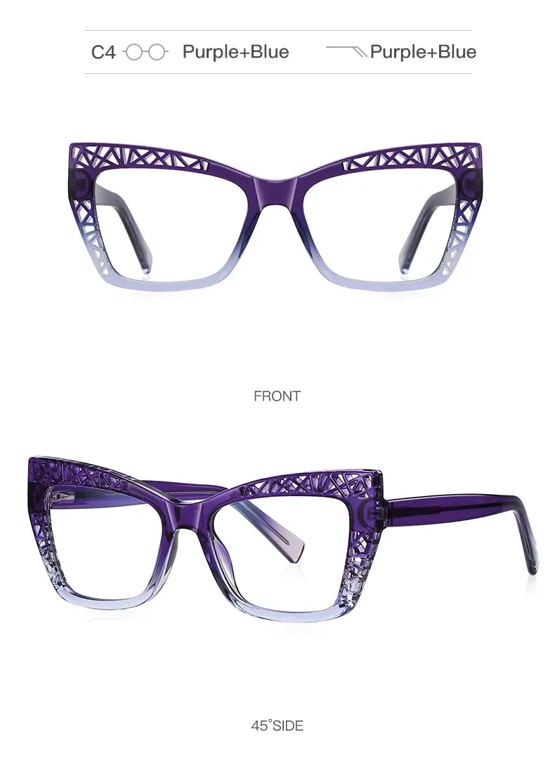 Vicky Womens Full Rim Square Cat Eye Plastic Reading Glasses Pfd2184