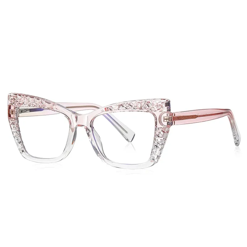 Vicky Womens Full Rim Square Cat Eye Plastic Reading Glasses Pfd2184
