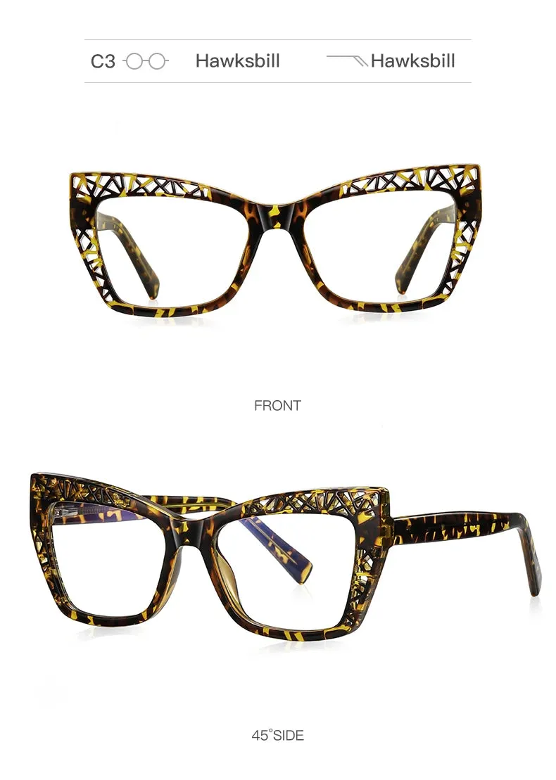 Vicky Womens Full Rim Square Cat Eye Plastic Reading Glasses Pfd2184