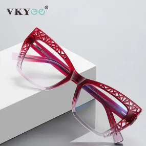 Vicky Womens Full Rim Square Cat Eye Plastic Reading Glasses Pfd2184