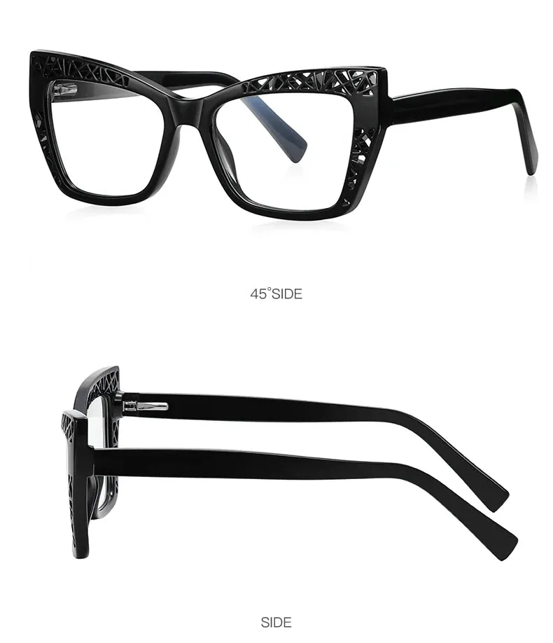 Vicky Womens Full Rim Square Cat Eye Plastic Reading Glasses Pfd2184