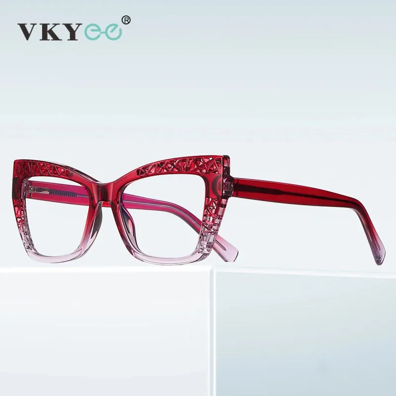 Vicky Womens Full Rim Square Cat Eye Plastic Reading Glasses Pfd2184