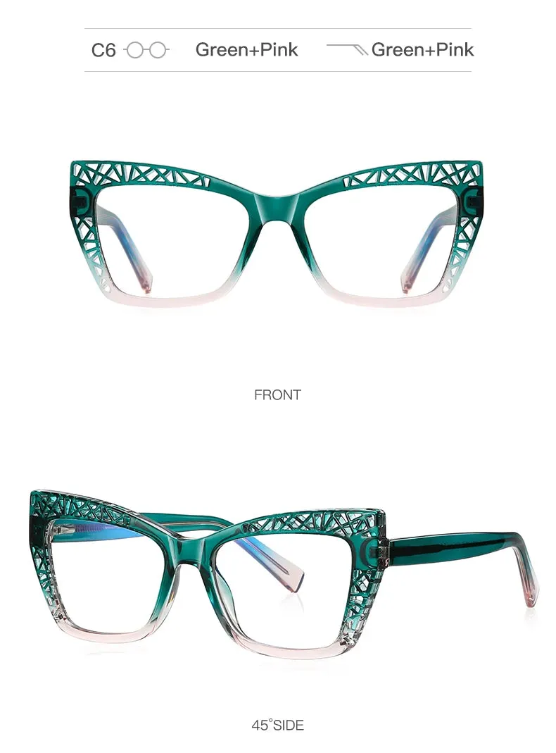 Vicky Womens Full Rim Square Cat Eye Plastic Reading Glasses Pfd2184