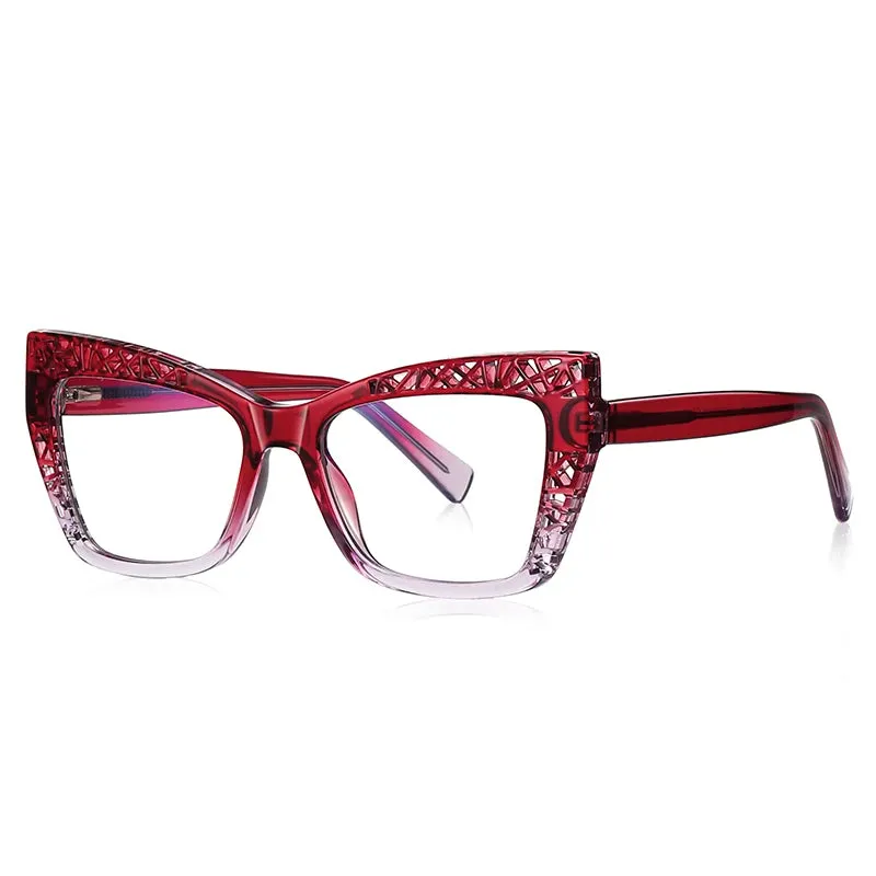Vicky Womens Full Rim Square Cat Eye Plastic Reading Glasses Pfd2184