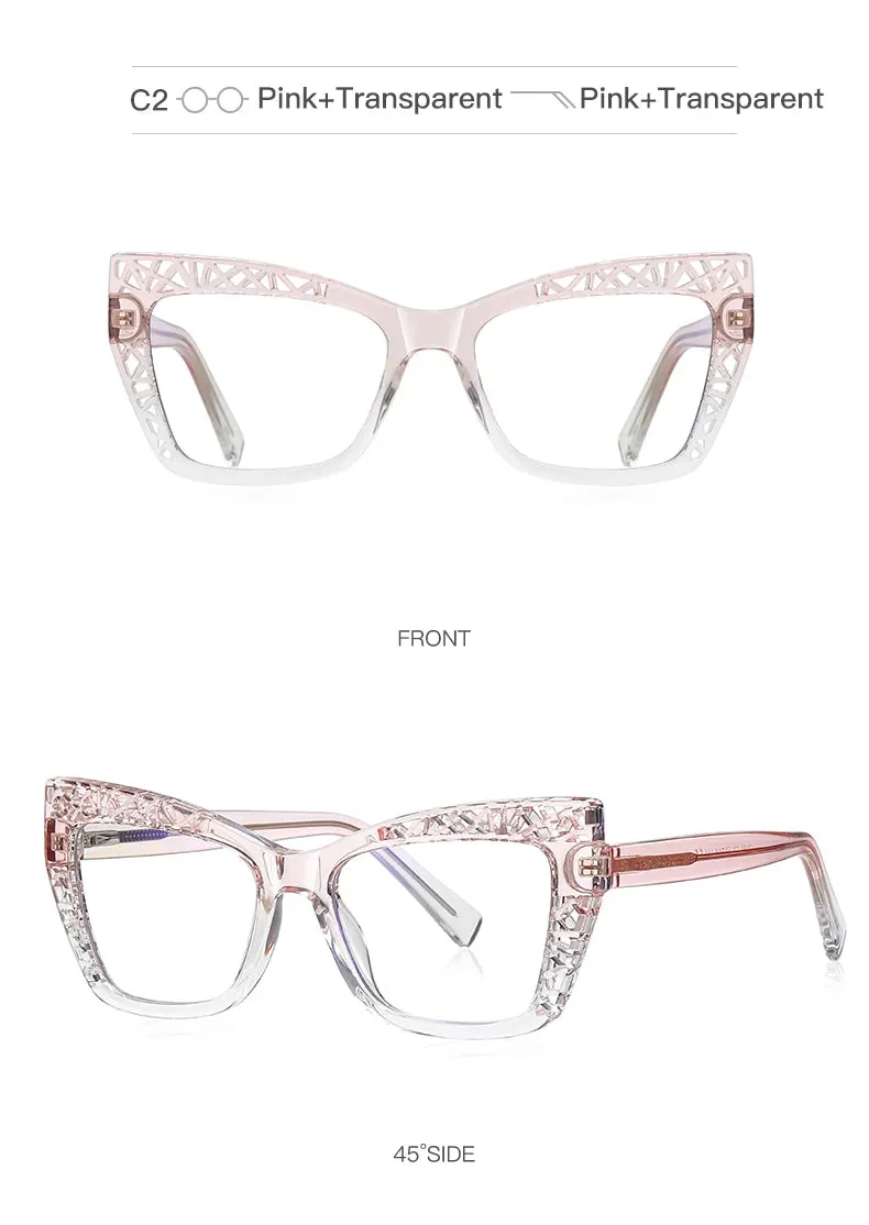 Vicky Womens Full Rim Square Cat Eye Plastic Reading Glasses Pfd2184