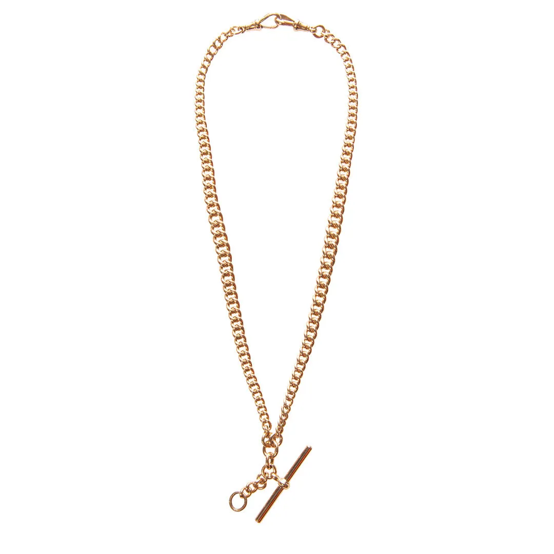 Victorian 9K Gold Graduated Albert Watch Chain Necklace