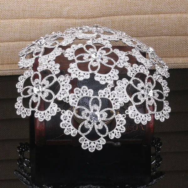 Vintage Silver Tiara Bridal Headpiece Bridal Crystal Hair Jewelry