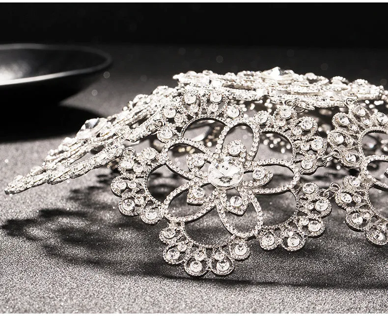 Vintage Silver Tiara Bridal Headpiece Bridal Crystal Hair Jewelry