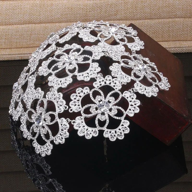 Vintage Silver Tiara Bridal Headpiece Bridal Crystal Hair Jewelry