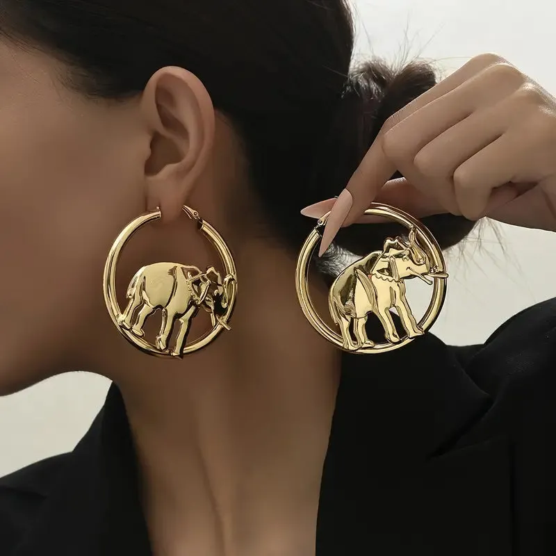 Vintage Vibes | Elephant Hoop Earrings