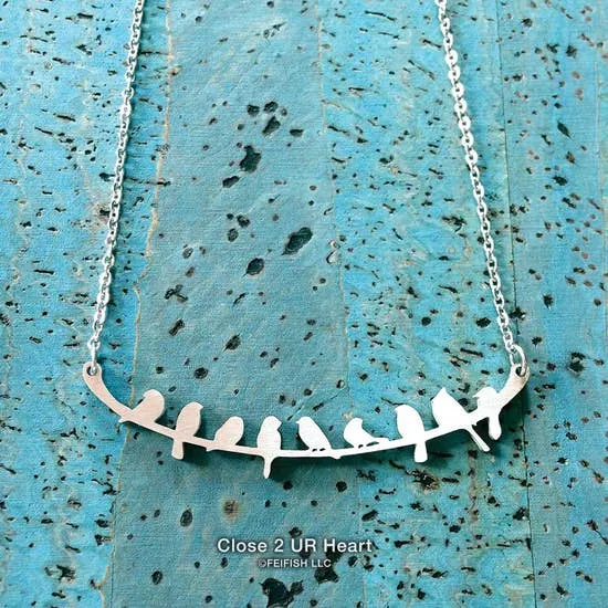 Wild Bird Necklaces Stainless Steel Bar Pendant Made in the USA