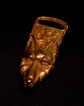 Wolf head belt tip with paw - F-17