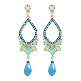 Yellow Chimes Latest Opal Crystal Chandelier Drop Earrings for Women and Girls
